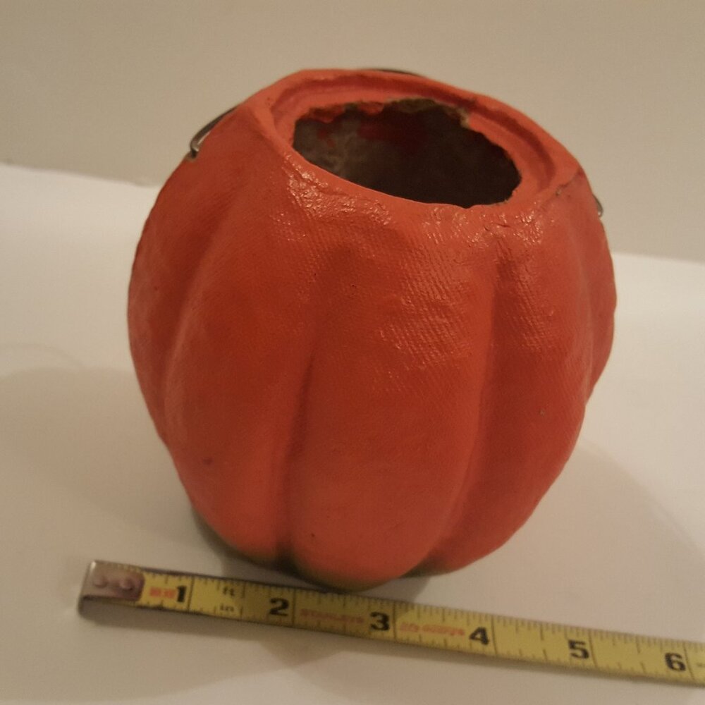 Halloween Vintage Jack O Lantern Paper Mache Pulp Container Small *AS IS* - Picture 11 of 16